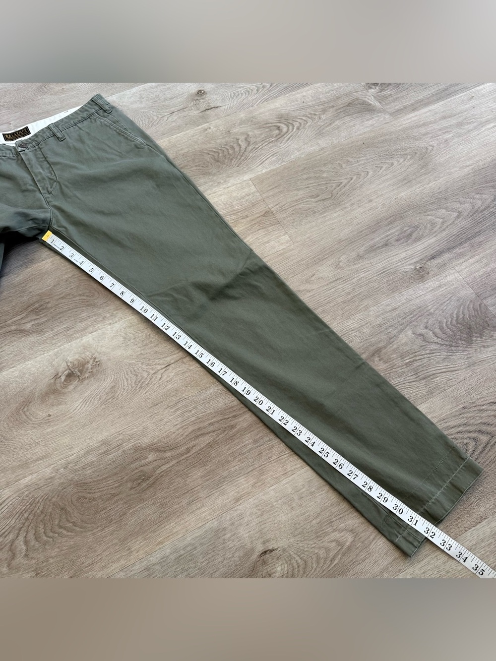 Belstaff England 1924 Longton Chino Pants Faded Olive Green Men's Size 32x32 - Picture 8 of 13